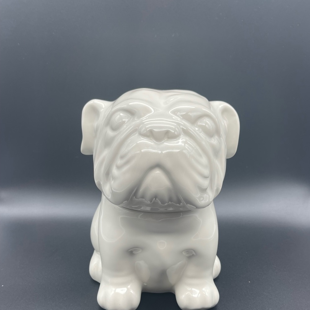 Threshold White English Bull Dog Cookie Treat Jar Target Stoneware Ceramic 8.5"